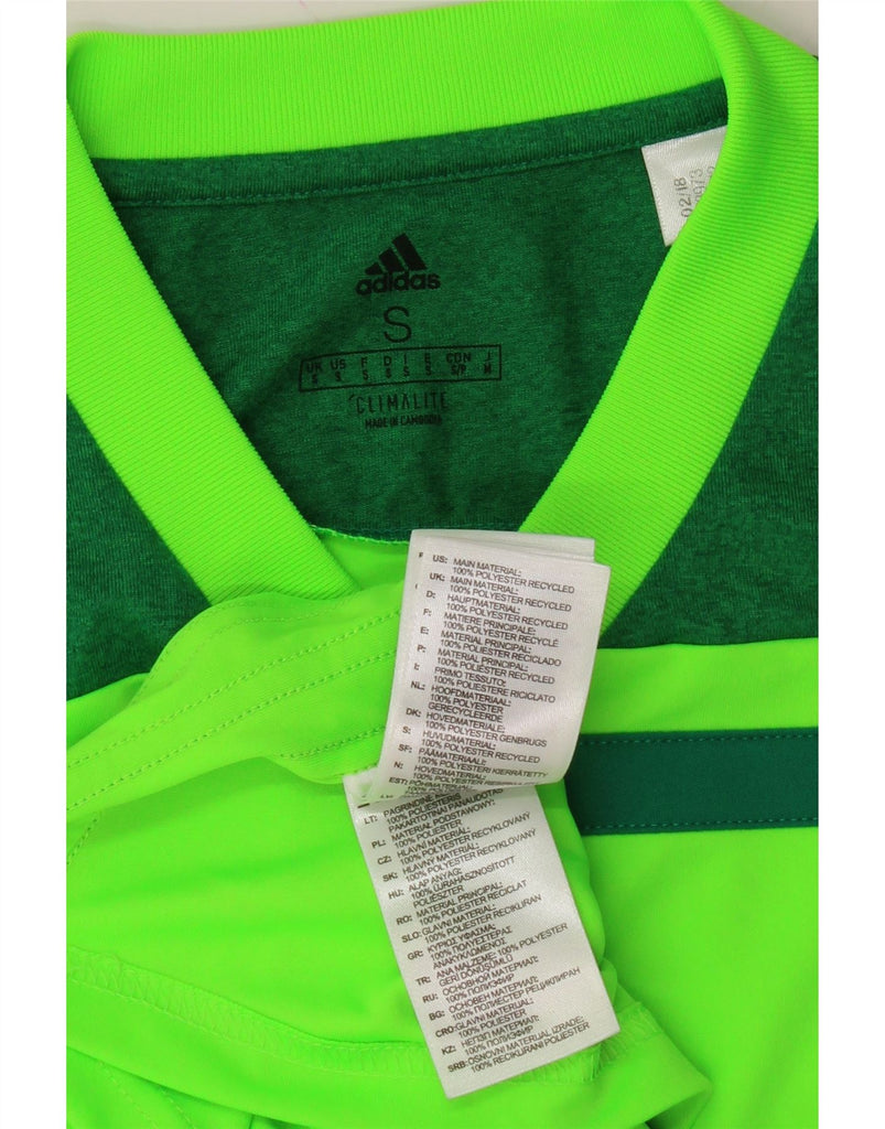 ADIDAS Mens Climalite T-Shirt Top Small Green Colourblock Polyester Vintage Adidas and Second-Hand Adidas from Messina Hembry 