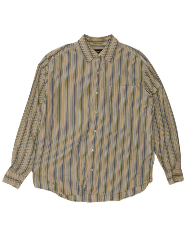 EDDIE BAUER Mens Flannel Shirt Large Multicoloured Striped Cotton
