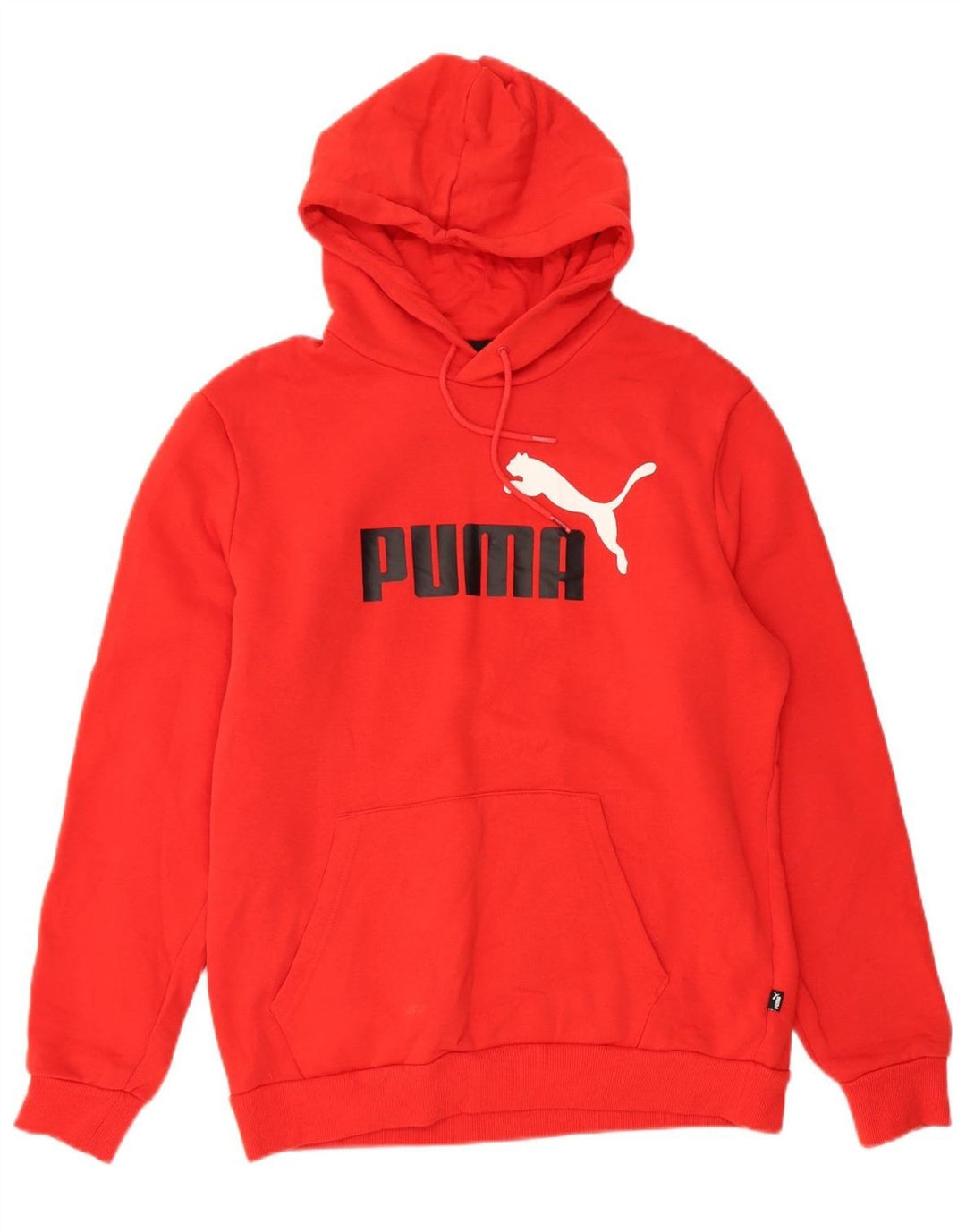 PUMA Mens Graphic Hoodie Jumper Medium Red Cotton