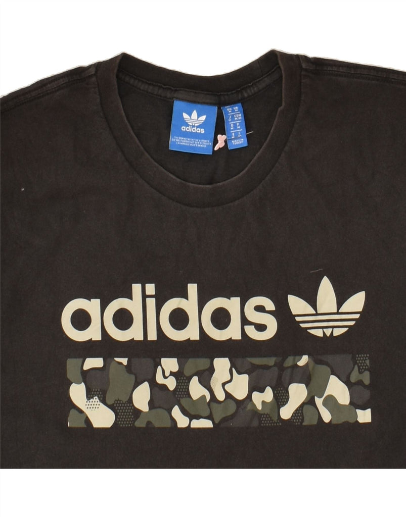 ADIDAS Mens Graphic T-Shirt Top Medium Black Cotton | Vintage Adidas | Thrift | Second-Hand Adidas | Used Clothing | Messina Hembry 