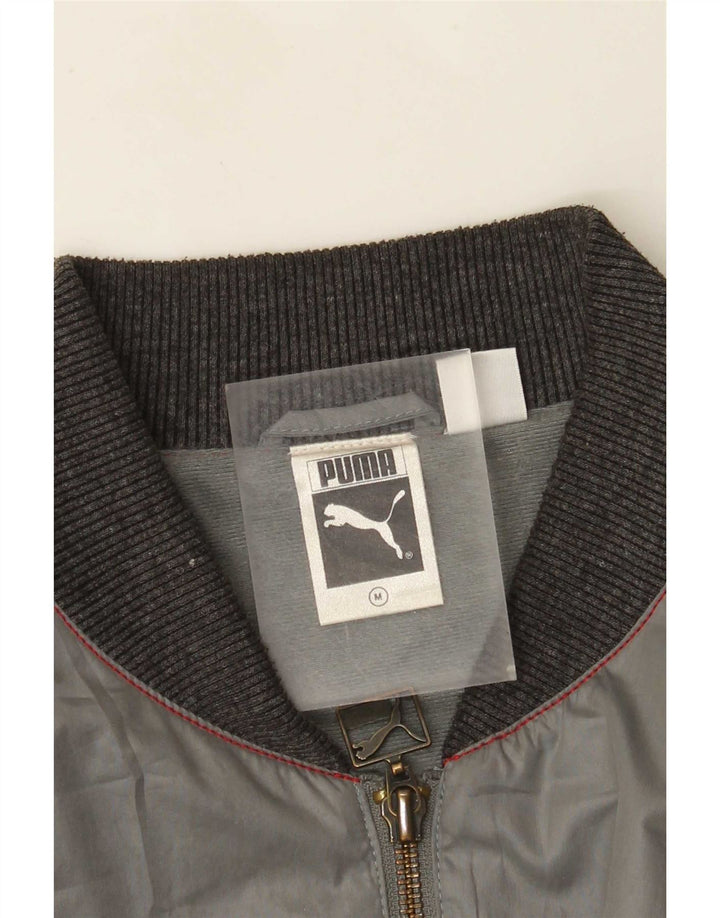 Puma Mens Bomber Jacket UK 38 Medium Grey Colourblock
