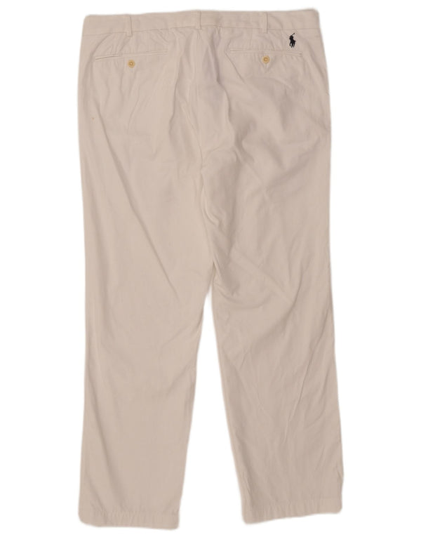 POLO RALPH LAUREN Womens Custom Fit Suit Trousers W36 L34 White Cotton