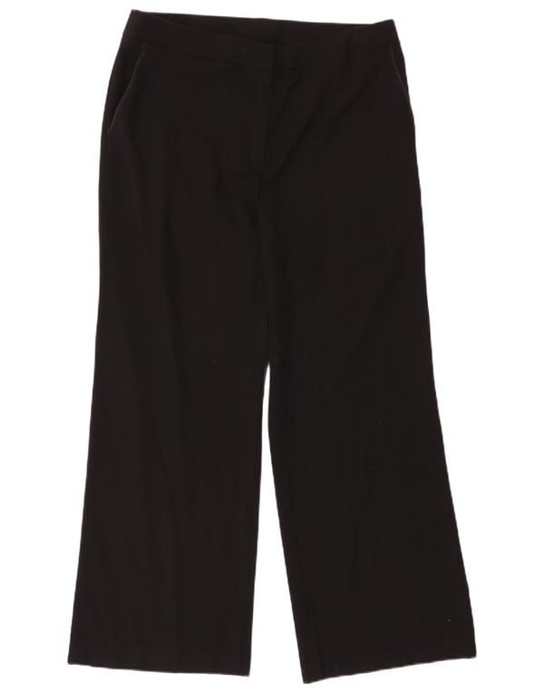 Marks & Spencer Womens Wide Leg Casual Trousers UK 16 Large W36 L30 Black