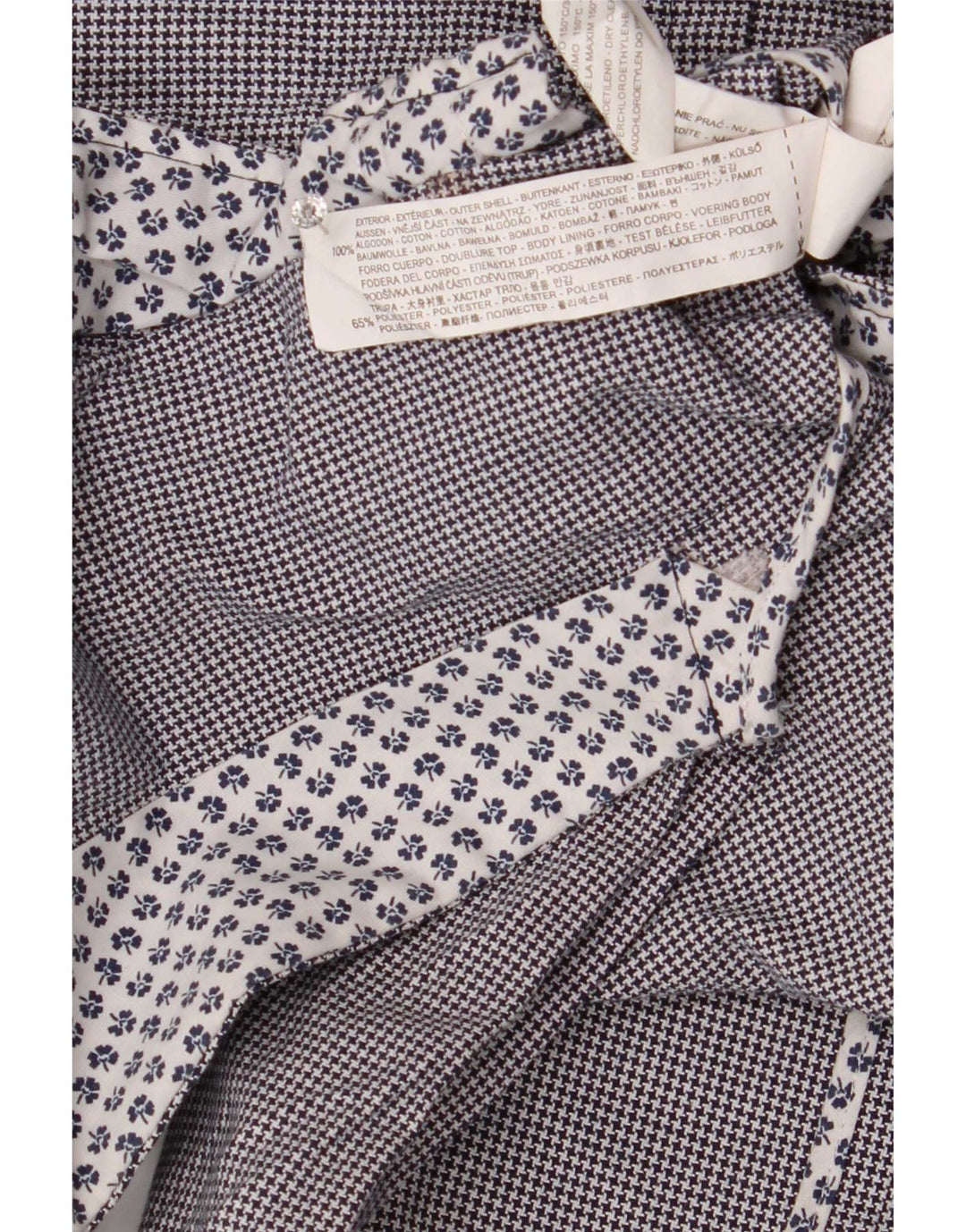Zara Mens 2 Button Blazer Jacket UK 40 Large Grey Houndstooth Cotton