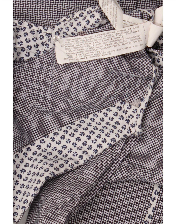 Zara Mens 2 Button Blazer Jacket UK 40 Large Grey Houndstooth Cotton