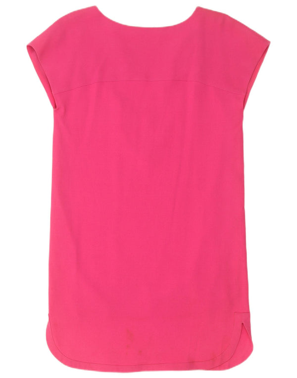 Pinko Womens Sleeveless Shift Dress UK 10 Small Pink Acetate
