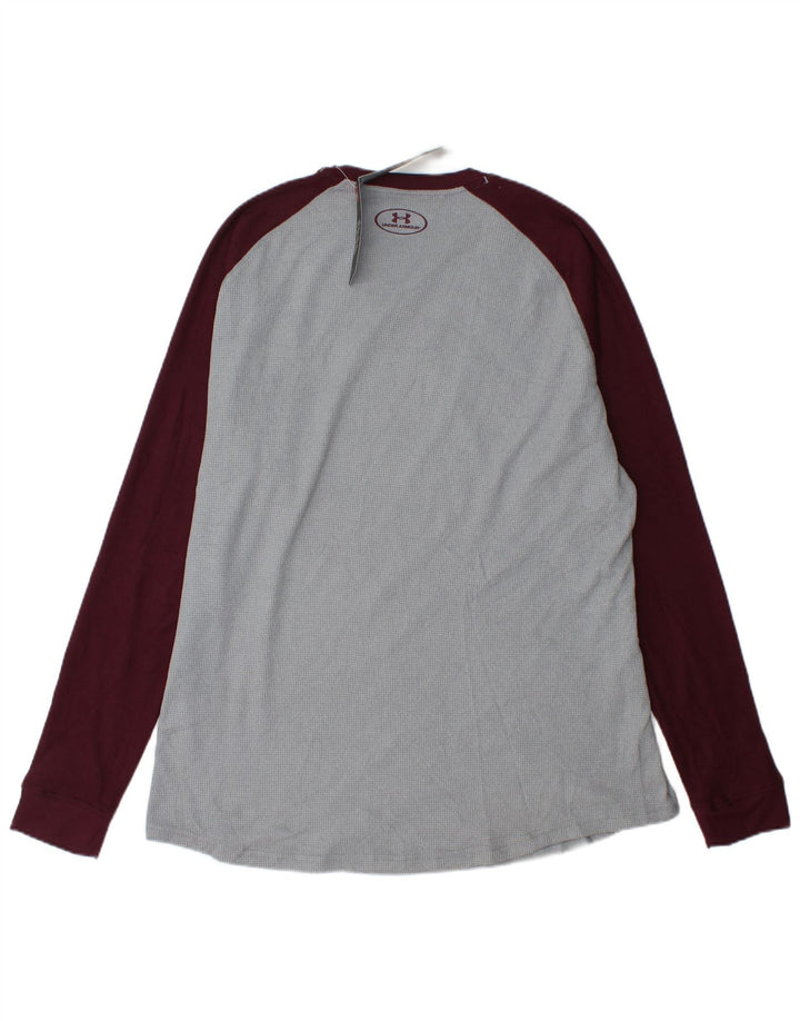 UNDER ARMOUR Mens Top Long Sleeve XL Grey Colourblock Polyester