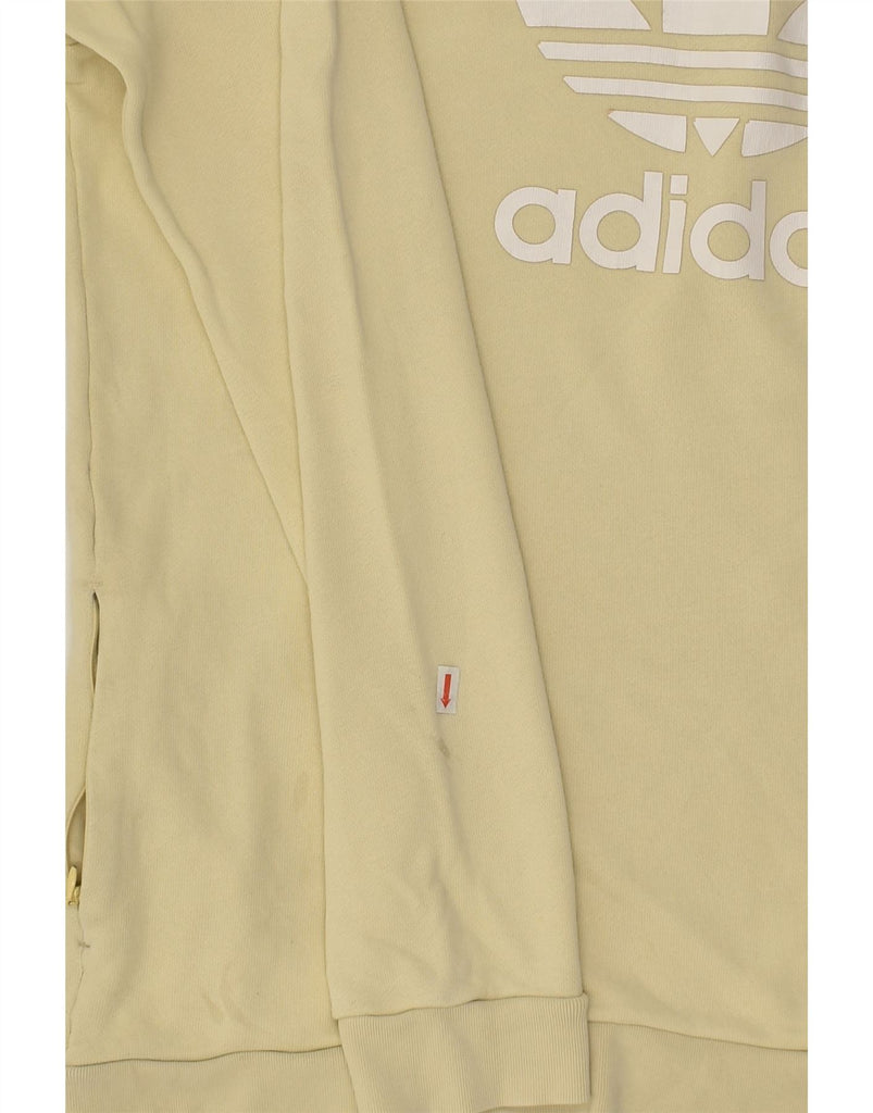 ADIDAS Mens Graphic Hoodie Jumper UK 10 Small Beige Cotton | Vintage Adidas | Thrift | Second-Hand Adidas | Used Clothing | Messina Hembry 