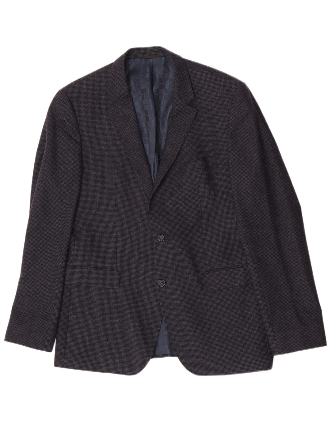 Hugo Boss Mens 2 Button Blazer Jacket UK 42 XL Navy Blue Houndstooth