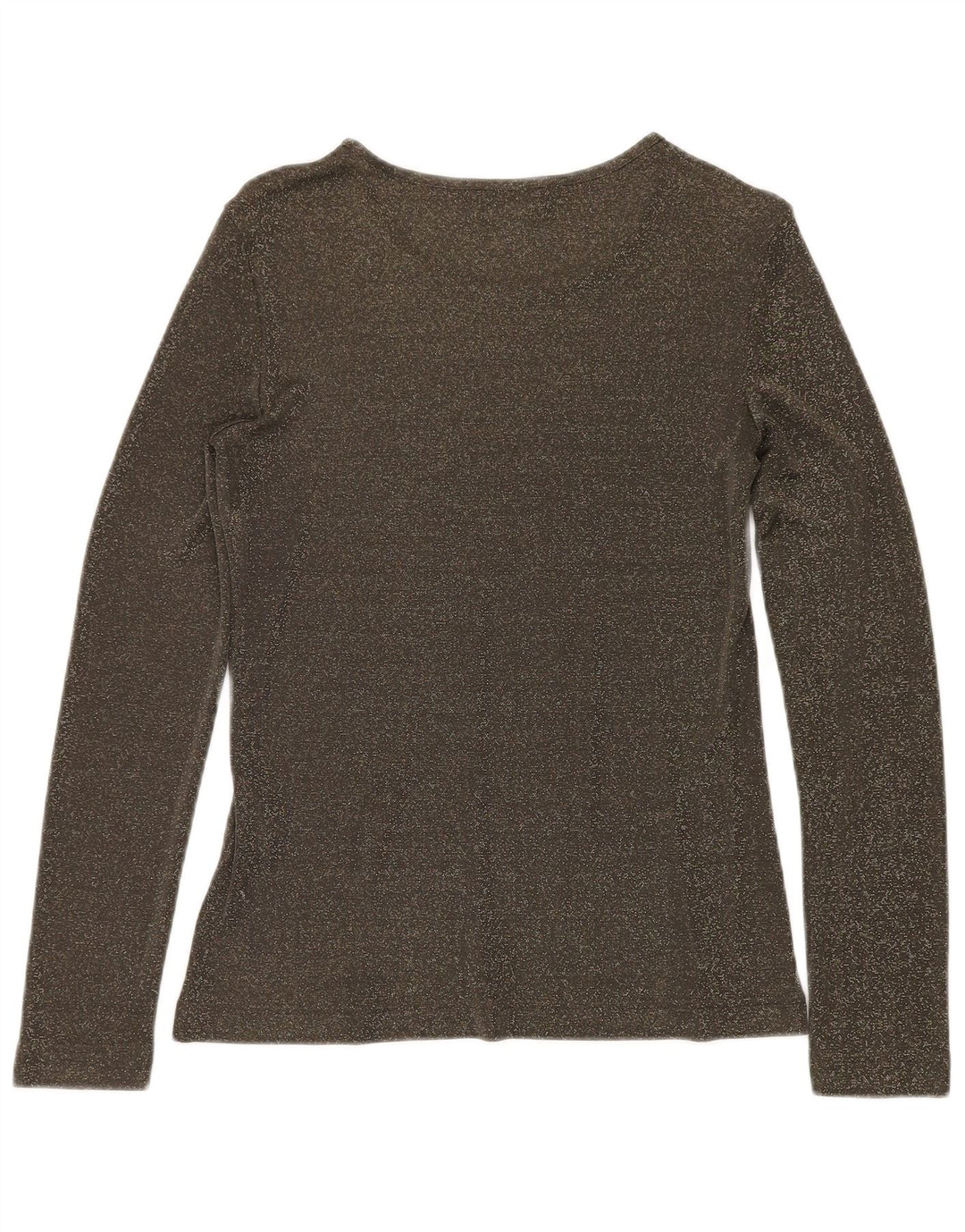 VINTAGE Womens Top Long Sleeve UK 12 Medium Green Flecked Viscose