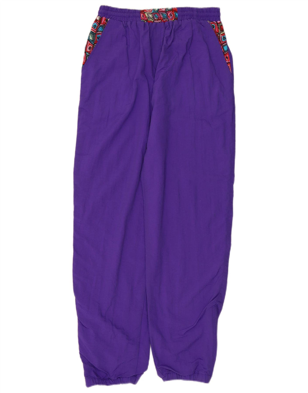 VINTAGE Womens Tracksuit Trousers Joggers UK 14 Medium  Purple Geometric