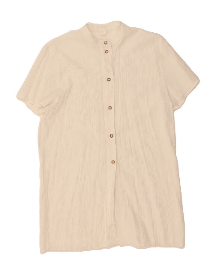 VINTAGE Womens Shirt Dress UK 16 Large White Vintage Vintage and Second-Hand Vintage from Messina Hembry 