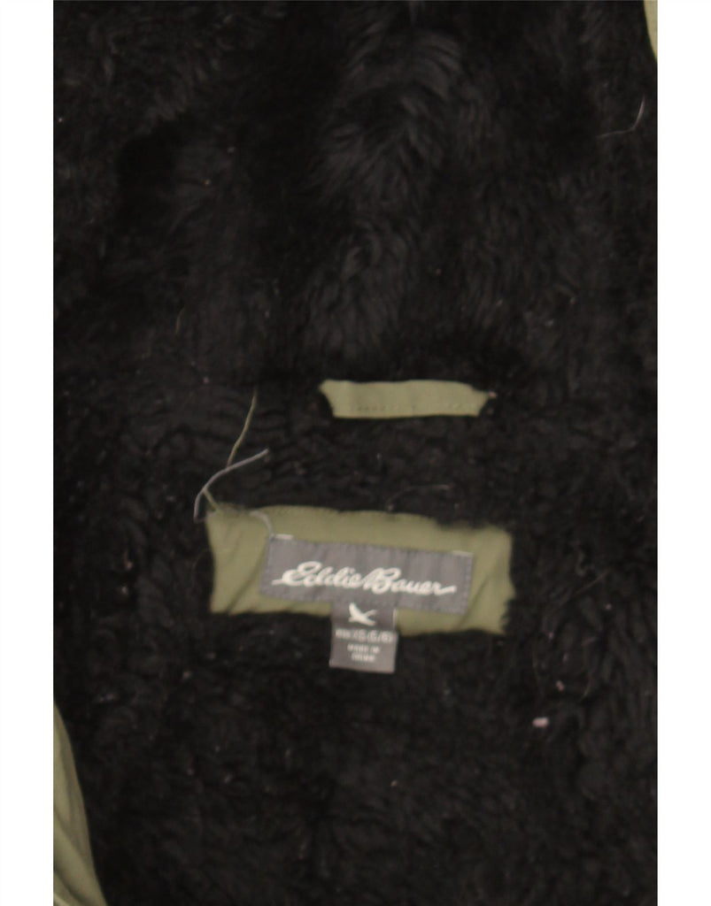EDDIE BAUER Boys Hooded Parka Jacket 5-6 Years XS  Khaki Nylon Vintage Eddie Bauer and Second-Hand Eddie Bauer from Messina Hembry 