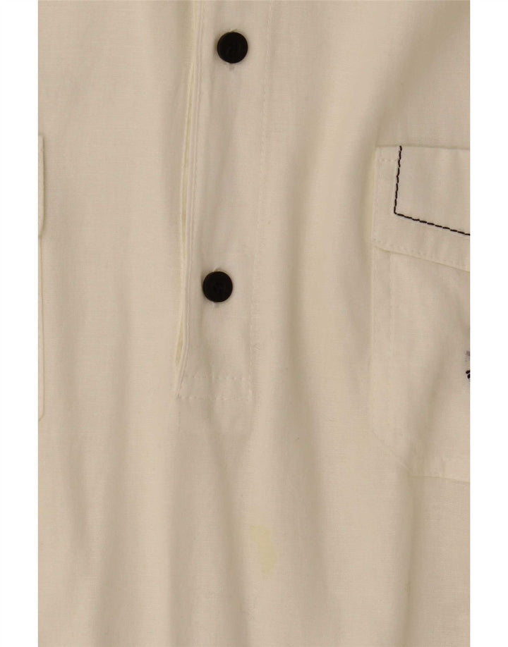 Navigare Mens Short Sleeve Pullover Shirt 3XL White Colourblock Cotton