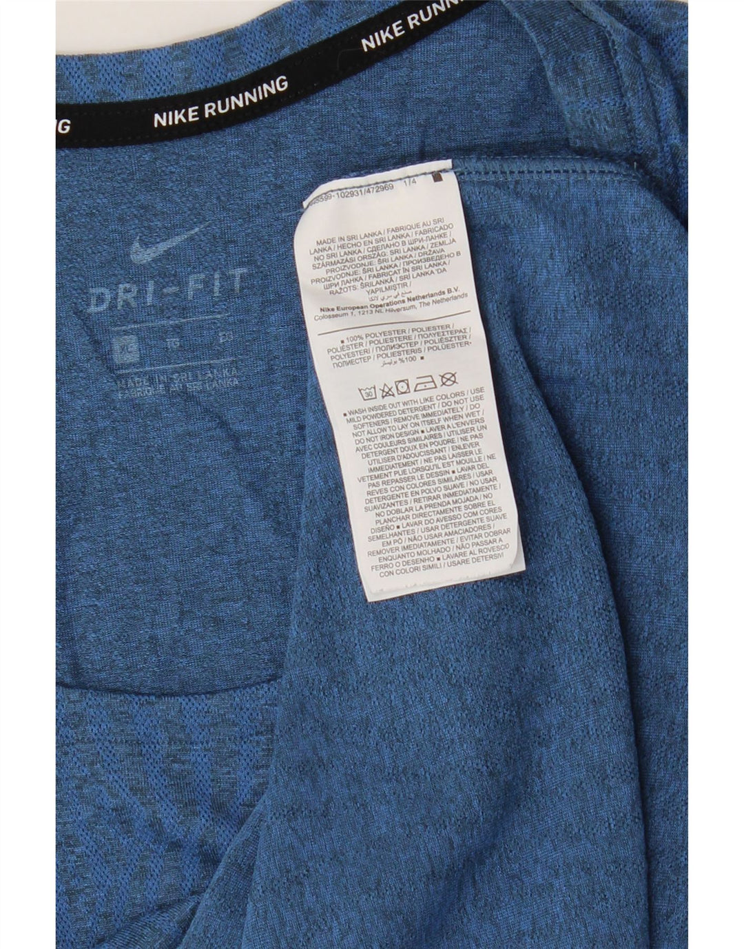 Nike Mens Dri Fit Vest Top XL Blue Polyester