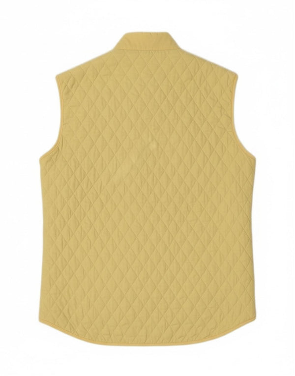 Conte of Florence Womens Quilted Gilet IT 40 Small Yellow Polyester