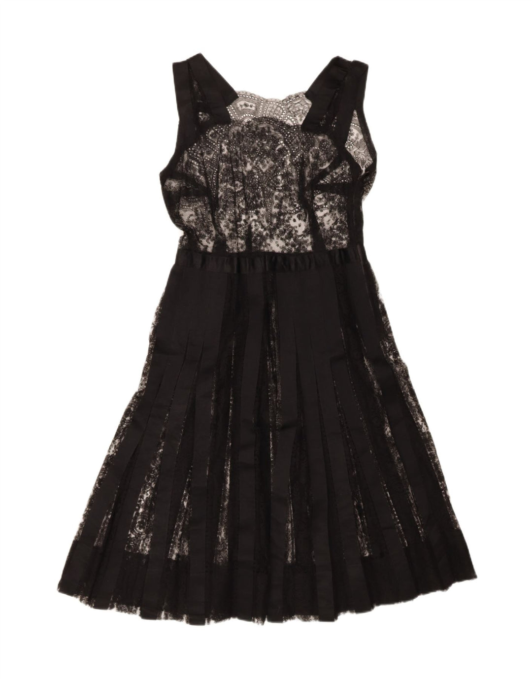 VINTAGE Womens Sleeveless A-Line Dress UK 12 Medium Black Vintage Vintage and Second-Hand Vintage from Messina Hembry 
