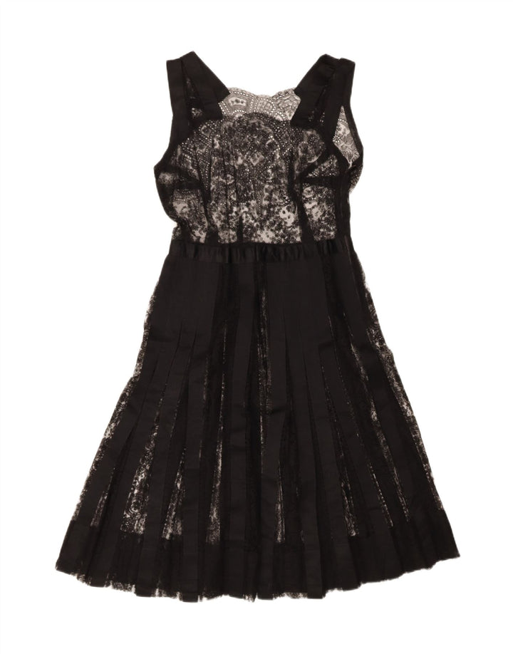VINTAGE Womens Sleeveless A-Line Dress UK 12 Medium Black Vintage Vintage and Second-Hand Vintage from Messina Hembry 