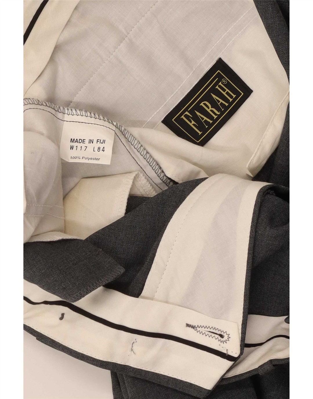 Farah Mens Suit Trousers W40 L26 Grey Polyester