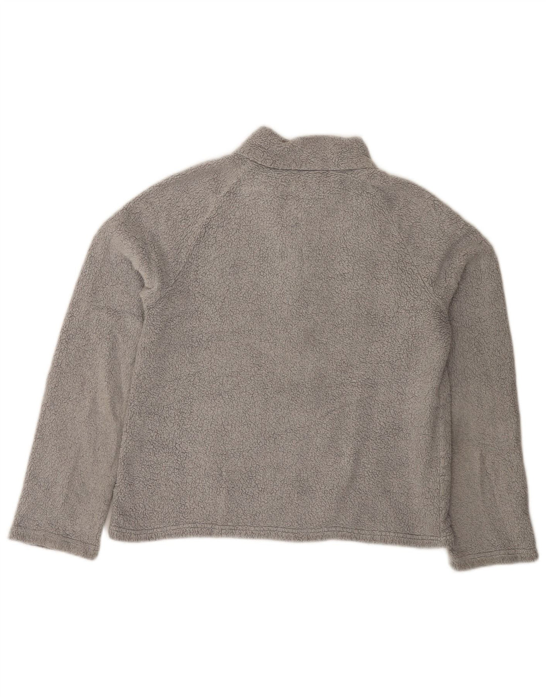 Fat Face Womens Zip Neck Fleece Jumper UK 14 Large  Grey Polyester