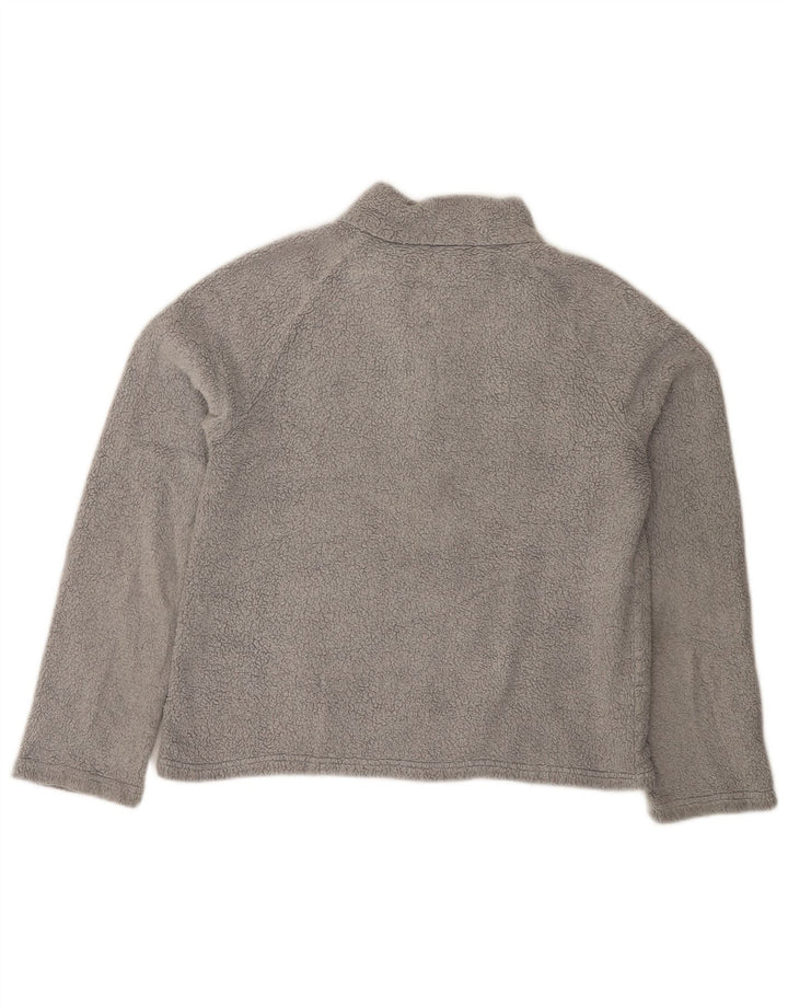 Fat Face Womens Zip Neck Fleece Jumper UK 14 Large  Grey Polyester