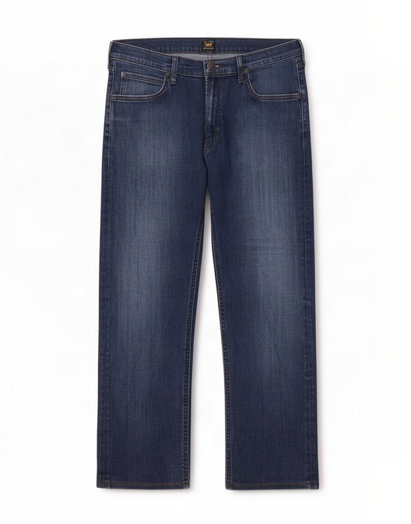 Lee Mens Luke Cropped Jeans W34 L24 Blue Cotton