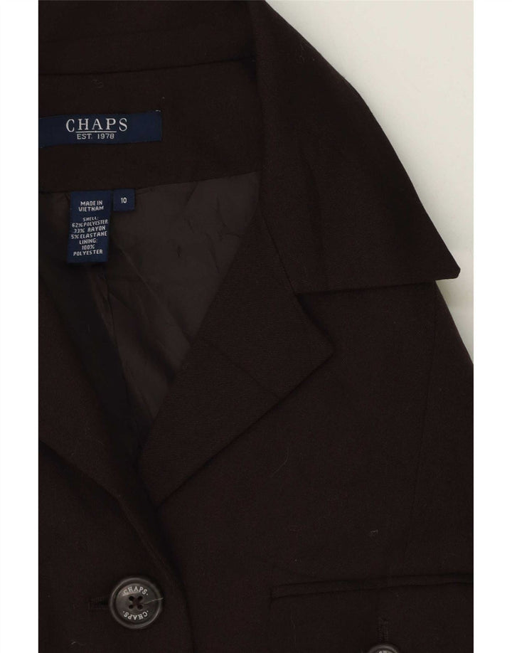 Chaps Womens 5 Button Blazer Jacket US 10 Large Brown Polyester