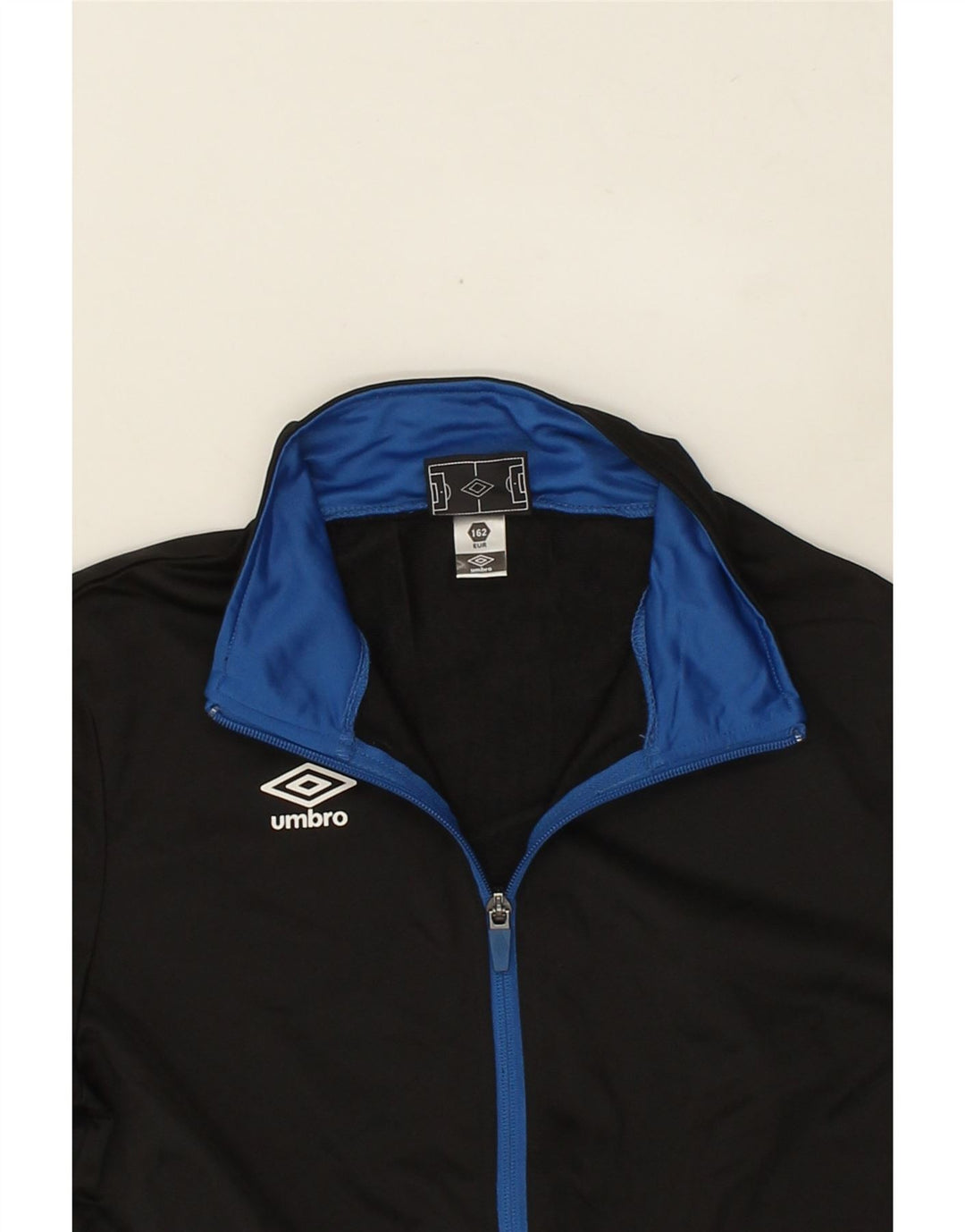 UMBRO Boys Graphic Tracksuit Top Jacket 13-14 Years Navy Blue Colourblock Vintage Umbro and Second-Hand Umbro from Messina Hembry 
