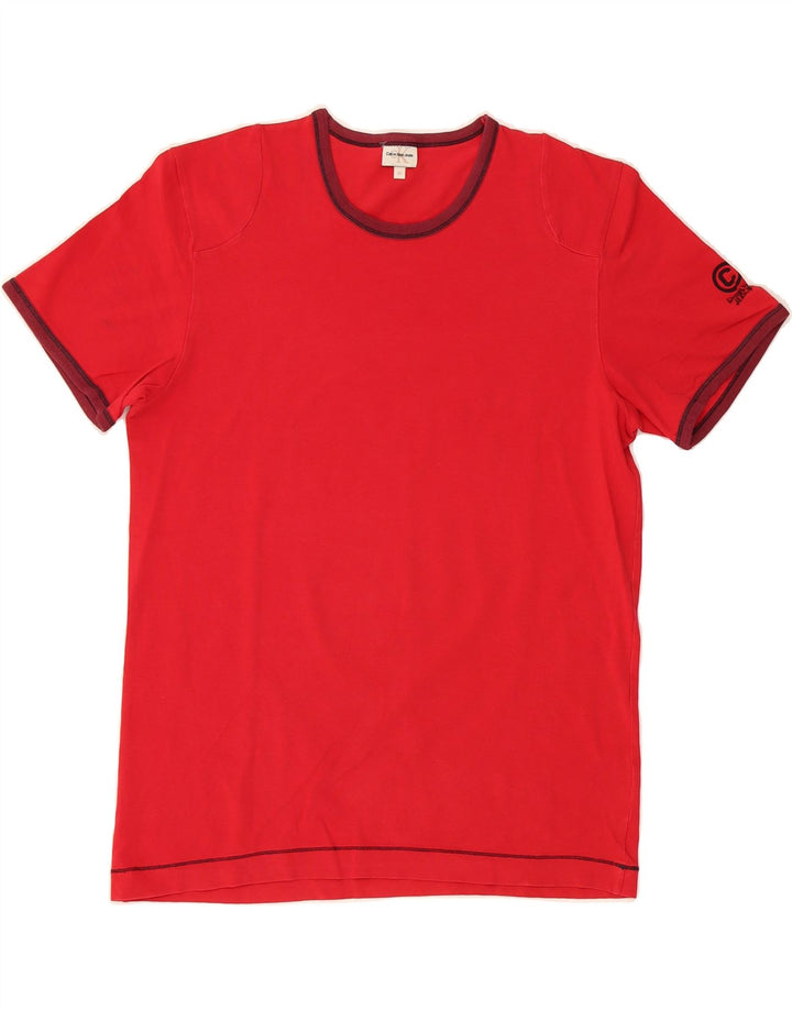 CALVIN KLEIN JEANS Mens T-Shirt Top Medium Red Cotton Vintage Calvin Klein Jeans and Second-Hand Calvin Klein Jeans from Messina Hembry 