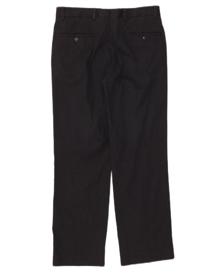 ZARA Mens Straight Chino Trousers EU 38 Small W30 L28 Black Cotton