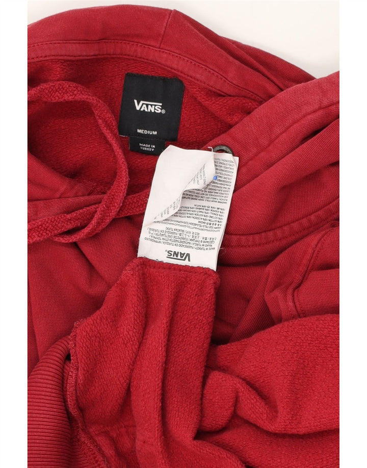 Vans Mens Graphic Hoodie Jumper Medium Red Cotton