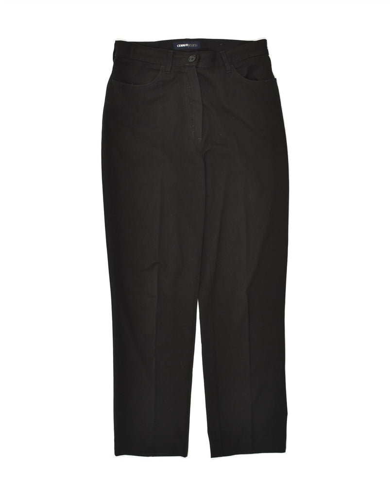 CERRUTI Womens Straight Casual Trousers W30 L31 Black Polyester | Vintage Cerruti | Thrift | Second-Hand Cerruti | Used Clothing | Messina Hembry 