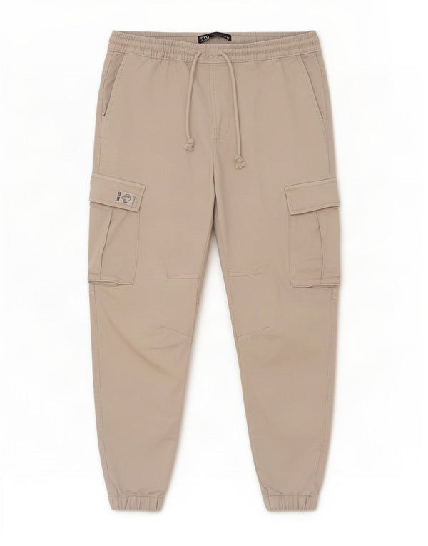 Zara Mens Cargo Trousers Large W32 L27 Grey Cotton
