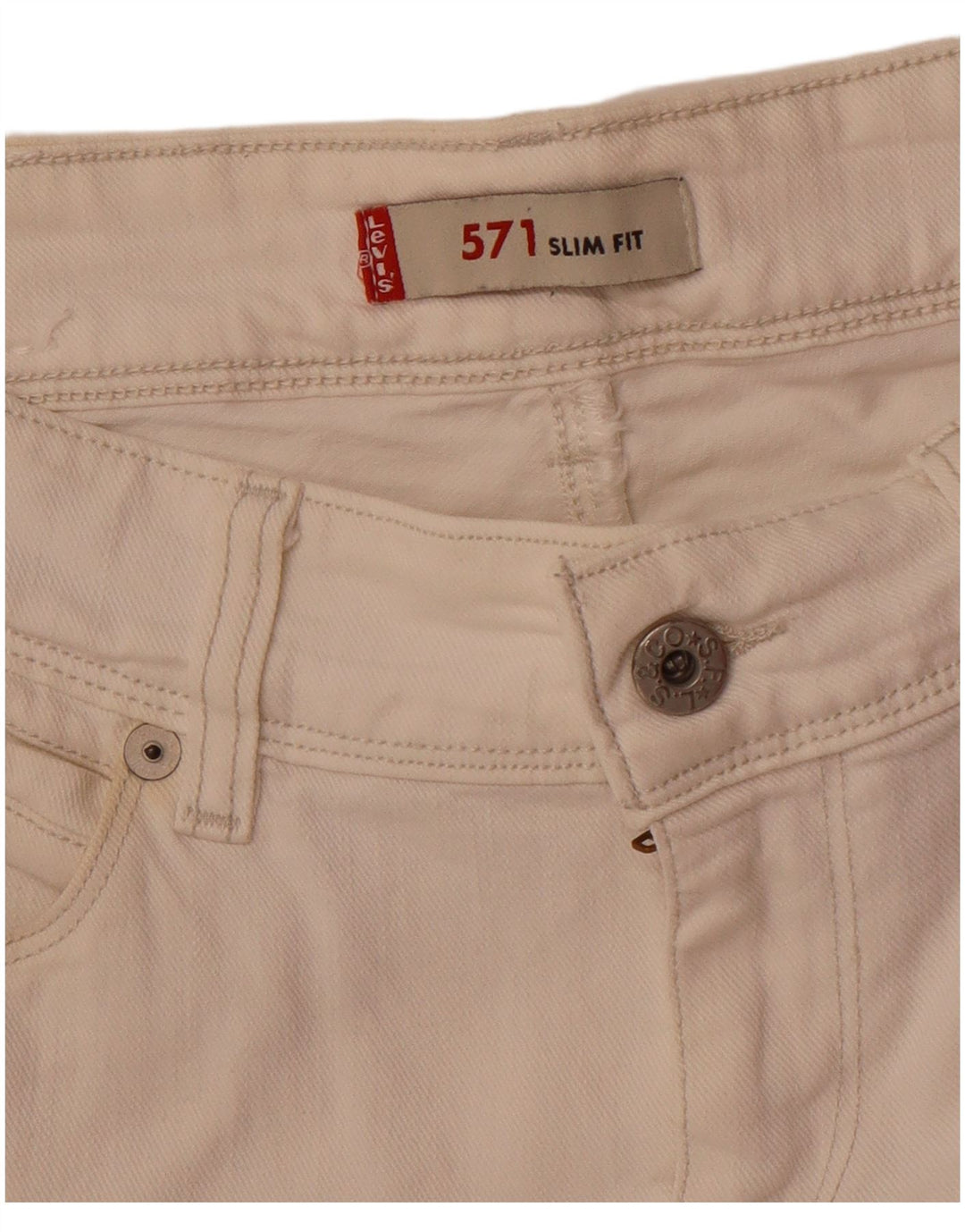 Levi's Mens 571 Slim Jeans W30 L33 Off White