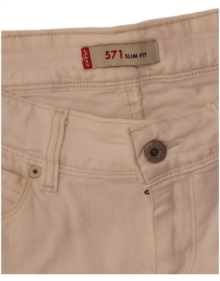 Levi's Mens 571 Slim Jeans W30 L33 Off White