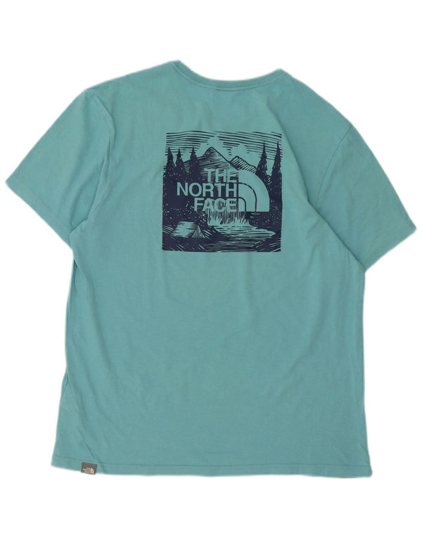 The North Face Mens Graphic T-Shirt Top Large Turquoise Cotton