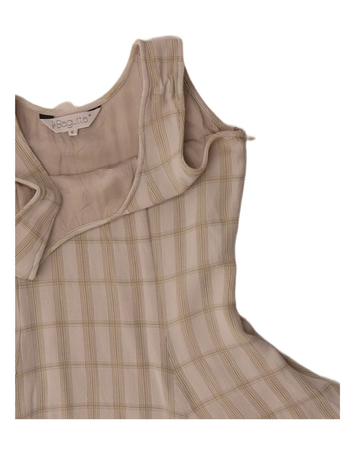 Bagutta Womens Sleeveless Swing Dress IT 40 Small Green Check