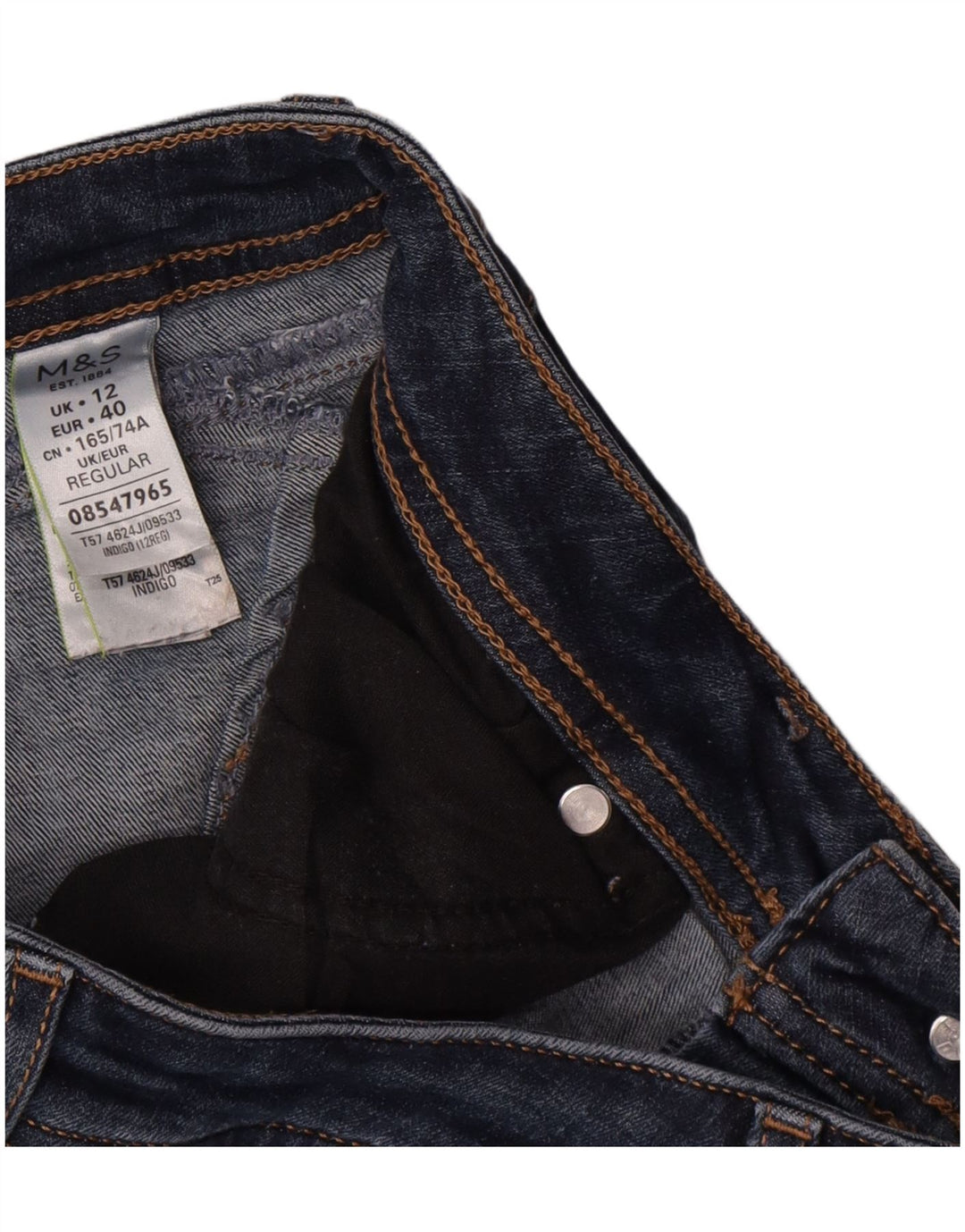 Marks & Spencer Womens Per Una Slim Jeans UK 12 Medium W32 L30 Navy Blue