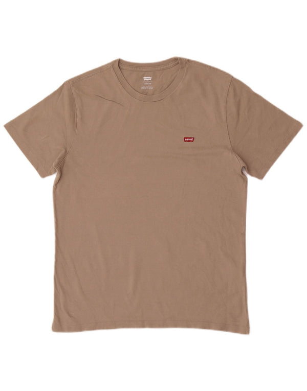 Levi's Mens Standard Fit T-Shirt Top Medium Brown Cotton