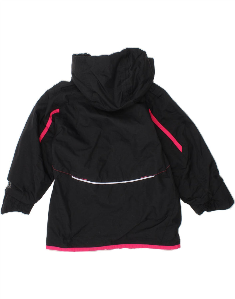 COLUMBIA Girls Hooded Windbreaker Jacket 3-4 Years Black Colourblock Nylon Vintage Columbia and Second-Hand Columbia from Messina Hembry 