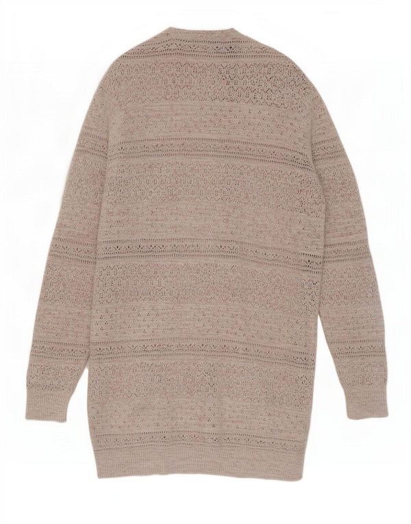 Fat Face Womens Longline Open Cardigan Sweater UK 16 Large Grey Flecked