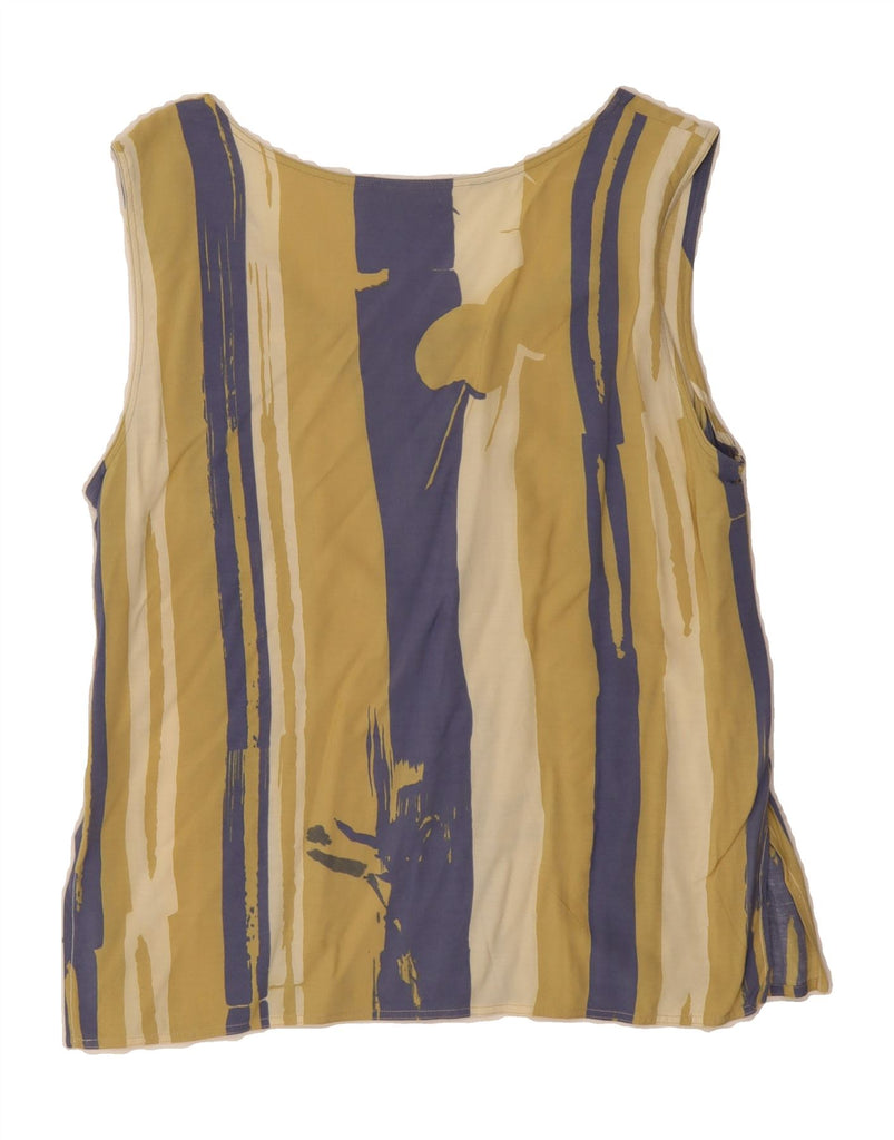 MARINA RINALDI Womens Sleeveless Blouse Top Size 19 Small Khaki Striped Vintage Marina Rinaldi and Second-Hand Marina Rinaldi from Messina Hembry 