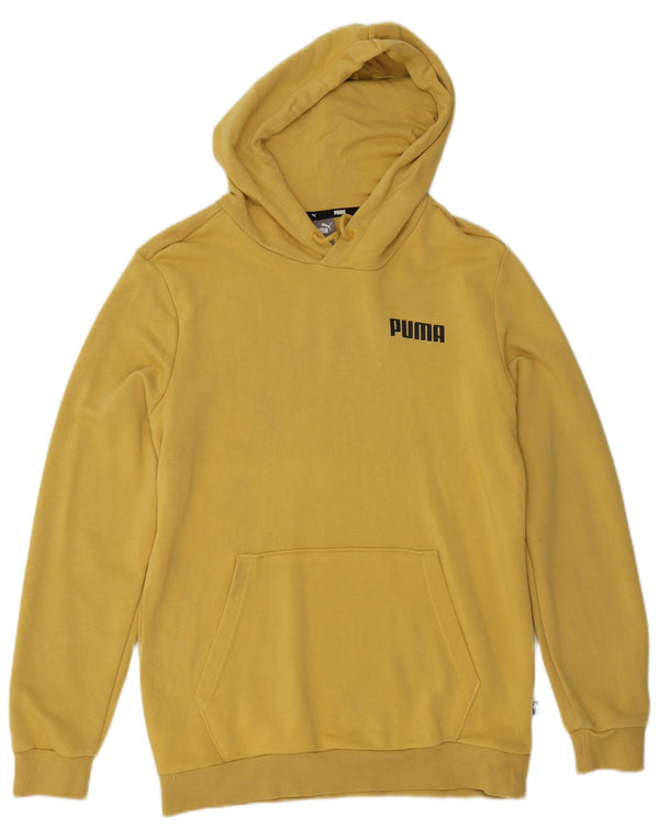 Puma Mens Hoodie Jumper Small Yellow Cotton