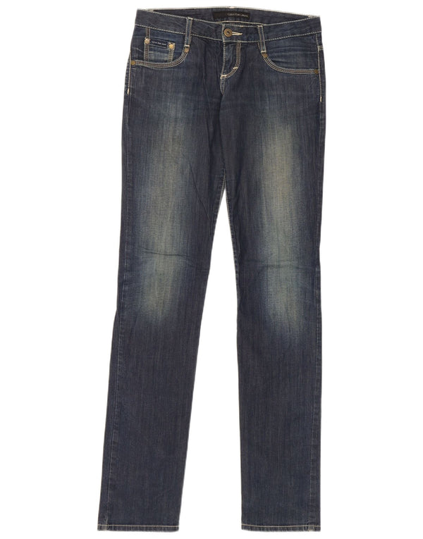 Calvin Klein Womens Slim Jeans W26 L33 Blue Cotton
