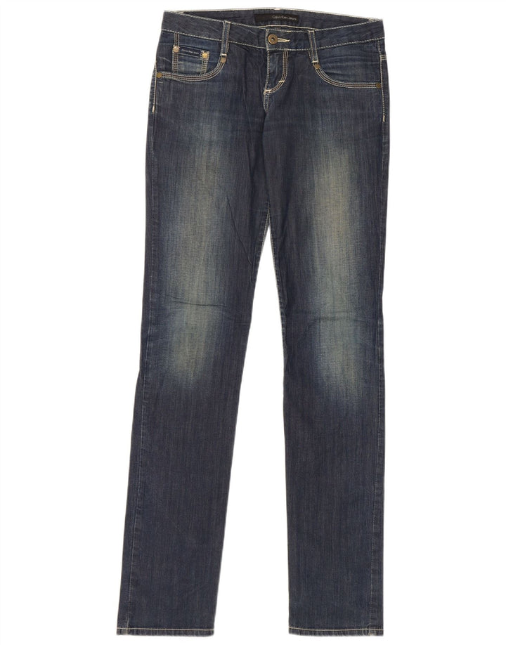 Calvin Klein Womens Slim Jeans W26 L33 Blue Cotton