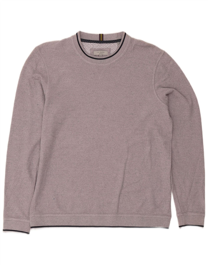 Ted Baker Mens Sweatshirt Jumper Size 4 Large Purple Cotton