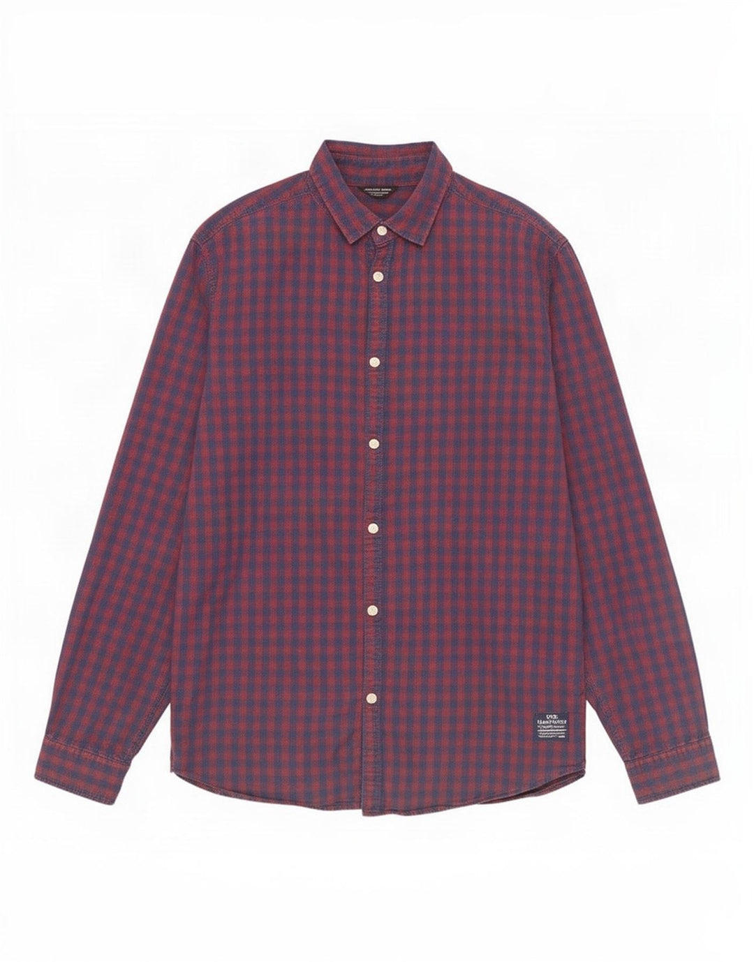 Jack & Jones Mens Shirt Medium Red Gingham Cotton