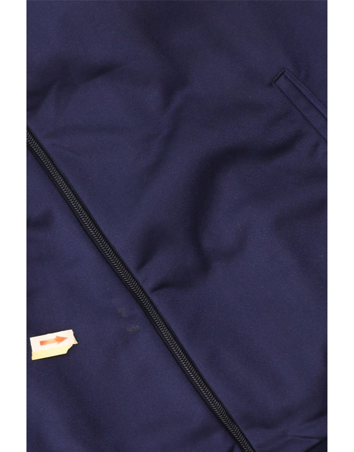 ASICS Mens Graphic Tracksuit Top Jacket Large Navy Blue Polyamide