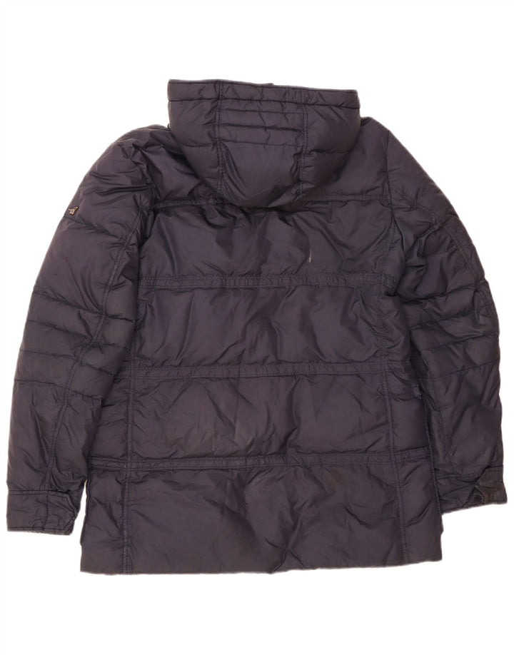 Henry Cottons Mens Hooded Padded Jacket IT 48 Medium Navy Blue