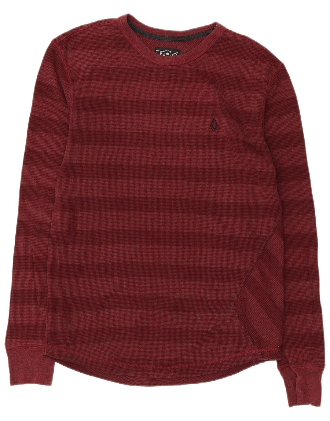 Volcom Mens Top Long Sleeve Medium Maroon Striped